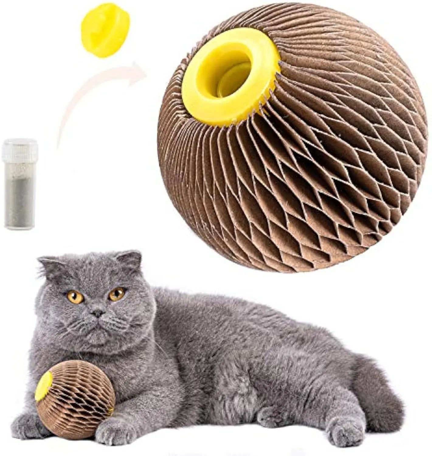 Catnip Ball Toy For Cats Catnip Refillable Scratcher Ball Kitty's Faithful Playmate Reduce Obesity And Loneliness Puppy Paws Place