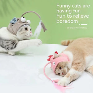 Cat Toy Self-Hi Relieving Stuffy Kitten Funny Supplies Hat Puppy Paws Place