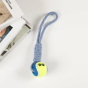 Large And Medium Puppy Relieving Stuffy Bite-resistant Molar With Tennis Cotton String Puppy Paws Place
