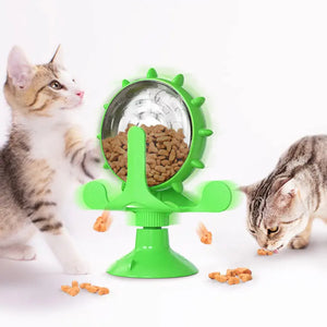 Cat Self-Healing Toy Leaks Food Spinning Windmill Puppy Paws Place