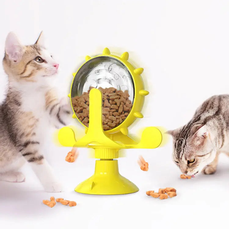 Cat Self-Healing Toy Leaks Food Spinning Windmill Puppy Paws Place