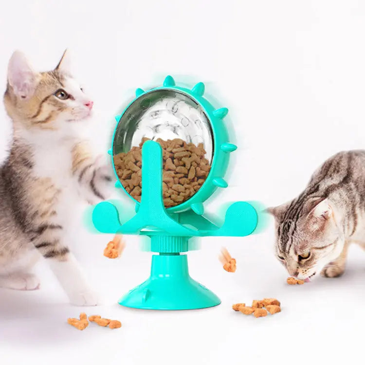 Cat Self-Healing Toy Leaks Food Spinning Windmill Puppy Paws Place