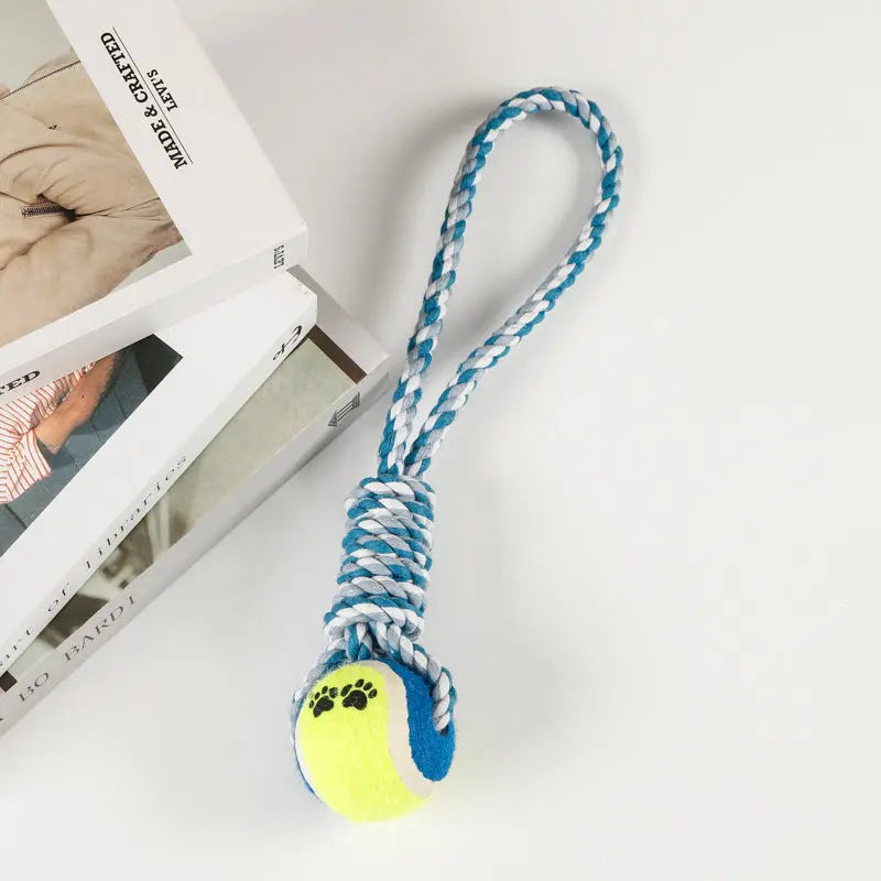 Large And Medium Puppy Relieving Stuffy Bite-resistant Molar With Tennis Cotton String Puppy Paws Place