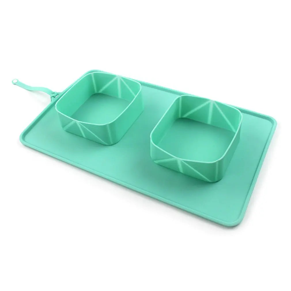 Pet Bowl Silicone Folding Pet Bowl Puppy Paws Place