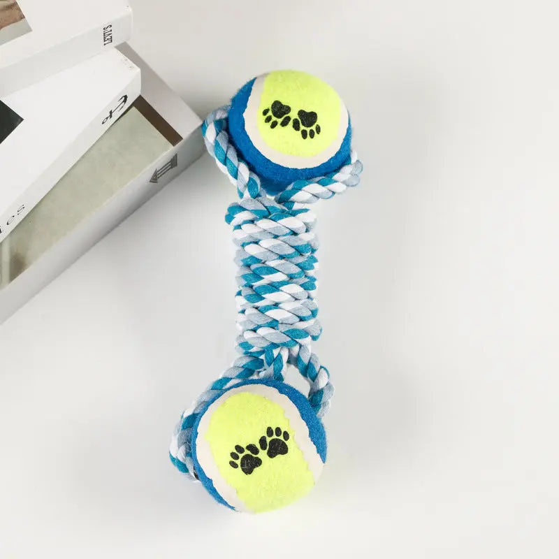 Large And Medium Puppy Relieving Stuffy Bite-resistant Molar With Tennis Cotton String Puppy Paws Place