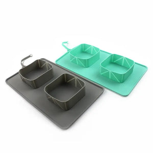 Pet Bowl Silicone Folding Pet Bowl Puppy Paws Place