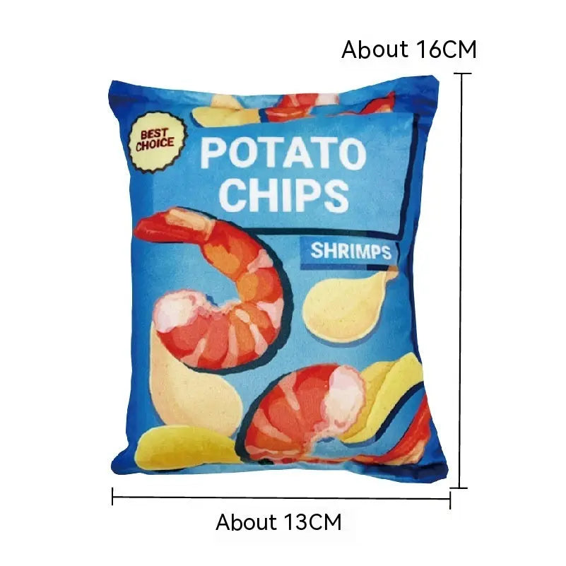 Plush Simulation Sound Paper, Potato Chips, Pet Sound Toys Puppy Paws Place