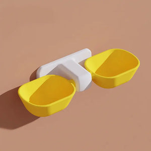 Automatic Feeder Pet Double Bowl With Adjustable Height Puppy Paws Place