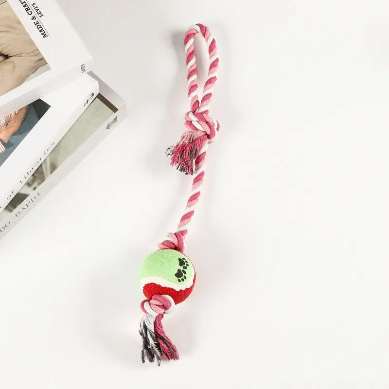 Large And Medium Puppy Relieving Stuffy Bite-resistant Molar With Tennis Cotton String Puppy Paws Place