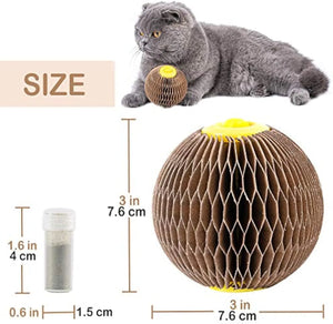 Catnip Ball Toy For Cats Catnip Refillable Scratcher Ball Kitty's Faithful Playmate Reduce Obesity And Loneliness Puppy Paws Place
