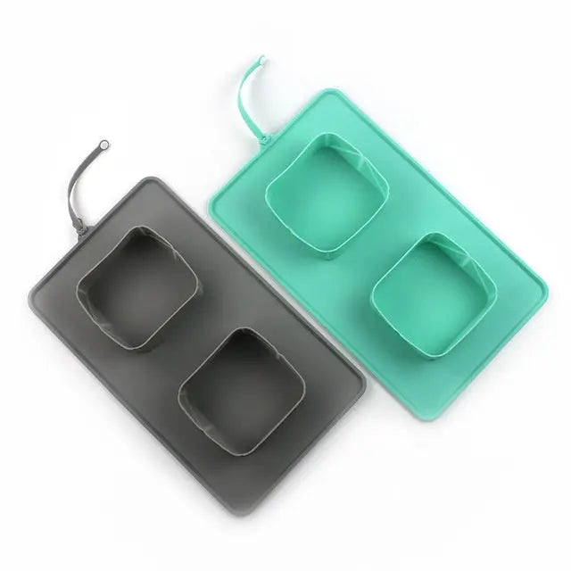 Pet Bowl Silicone Folding Pet Bowl Puppy Paws Place