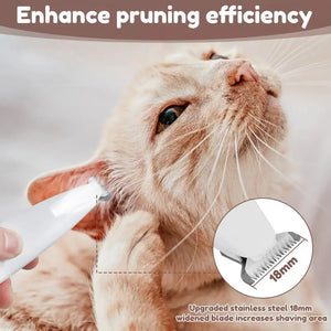 Pets  Paw Trimmer With LED Light Fully Waterproof Pet Hair Trimmer With LED Display Clippers For Grooming Widen Blade Puppy Paws Place