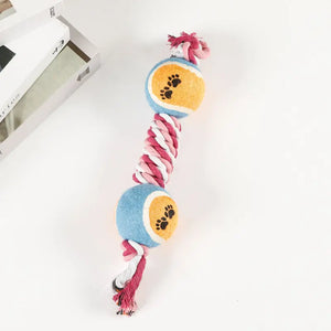 Large And Medium Puppy Relieving Stuffy Bite-resistant Molar With Tennis Cotton String Puppy Paws Place
