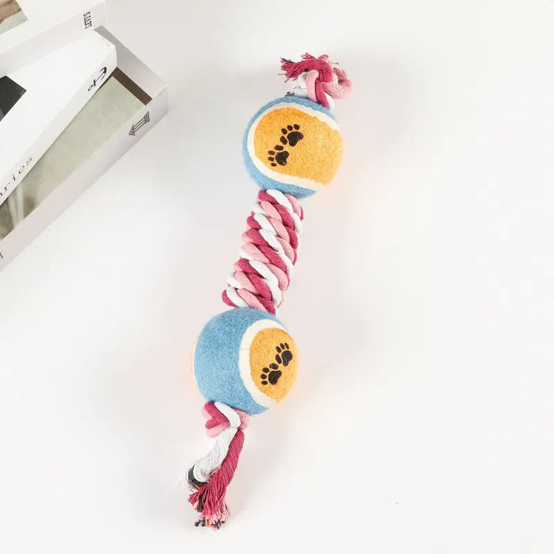Large And Medium Puppy Relieving Stuffy Bite-resistant Molar With Tennis Cotton String Puppy Paws Place