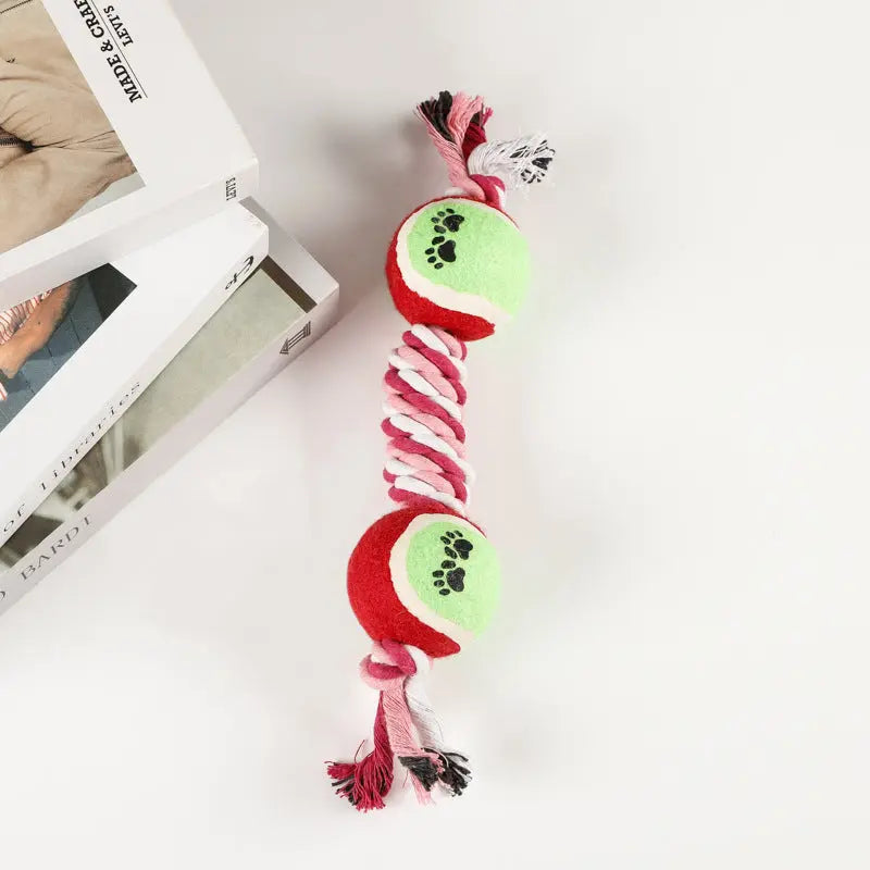 Large And Medium Puppy Relieving Stuffy Bite-resistant Molar With Tennis Cotton String Puppy Paws Place