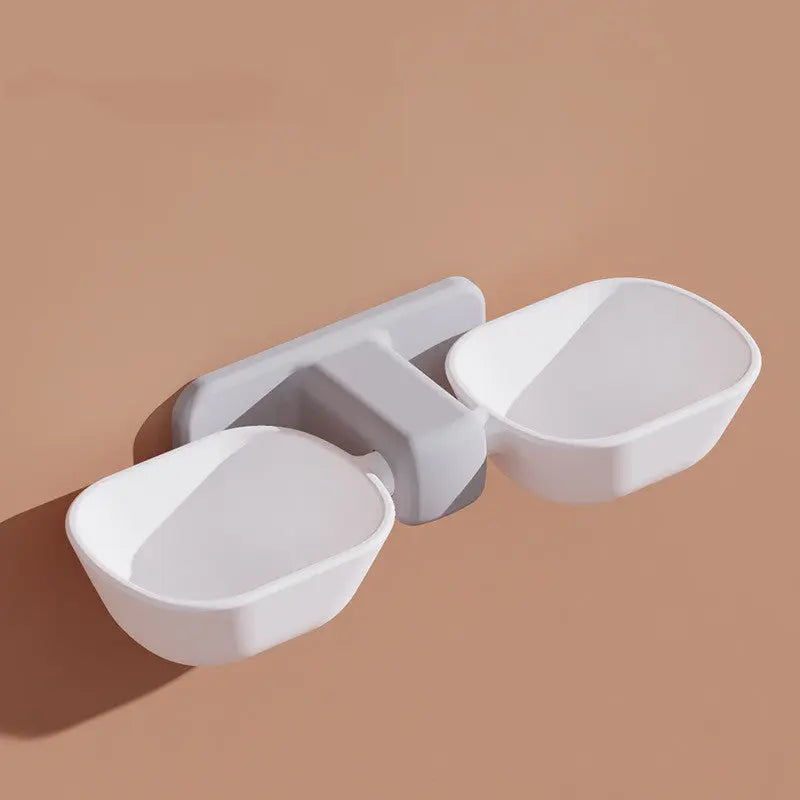 Automatic Feeder Pet Double Bowl With Adjustable Height Puppy Paws Place