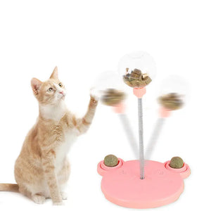 Pet Feeder Cat Toy Pets Leaking Food Ball Self-Playing Tumbler Funny Swing Feeder Puzzle Toys Playing Training Dispenser Bowl Puppy Paws Place