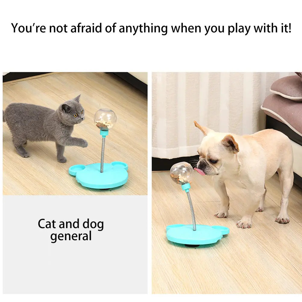 Pet Feeder Cat Toy Pets Leaking Food Ball Self-Playing Tumbler Funny Swing Feeder Puzzle Toys Playing Training Dispenser Bowl Puppy Paws Place