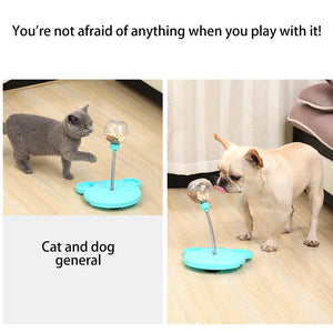 Pet Feeder Cat Toy Pets Leaking Food Ball Self-Playing Tumbler Funny Swing Feeder Puzzle Toys Playing Training Dispenser Bowl Puppy Paws Place