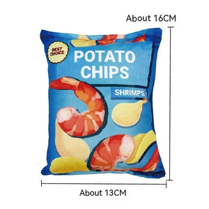 Plush Simulation Sound Paper, Potato Chips, Pet Sound Toys Puppy Paws Place