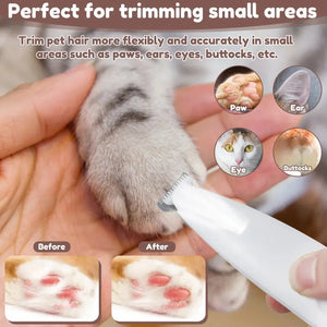 Pets  Paw Trimmer With LED Light Fully Waterproof Pet Hair Trimmer With LED Display Clippers For Grooming Widen Blade Puppy Paws Place