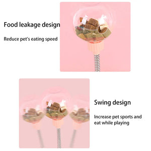 Pet Feeder Cat Toy Pets Leaking Food Ball Self-Playing Tumbler Funny Swing Feeder Puzzle Toys Playing Training Dispenser Bowl Puppy Paws Place