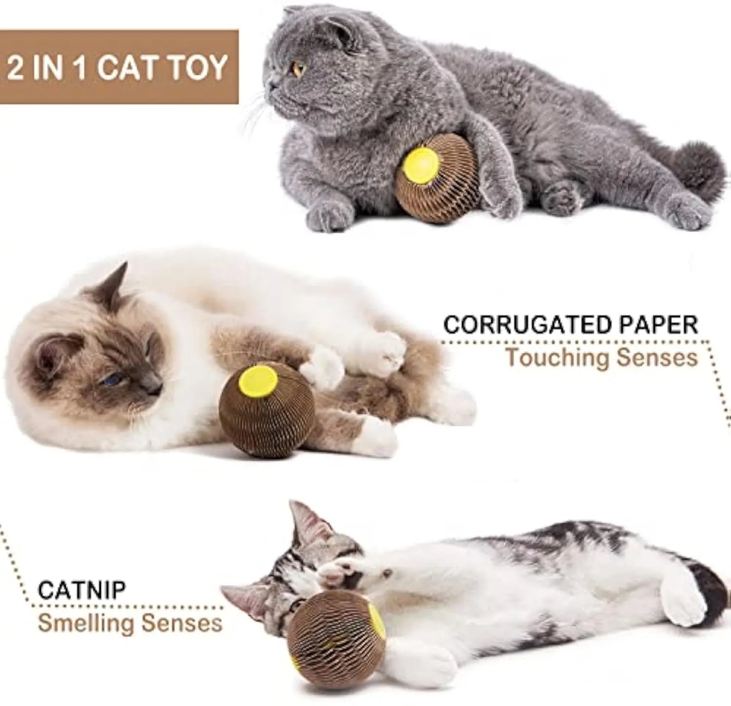 Catnip Ball Toy For Cats Catnip Refillable Scratcher Ball Kitty's Faithful Playmate Reduce Obesity And Loneliness Puppy Paws Place