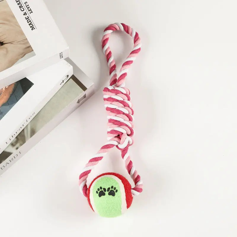 Large And Medium Puppy Relieving Stuffy Bite-resistant Molar With Tennis Cotton String Puppy Paws Place