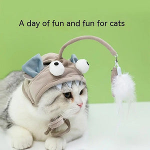 Cat Toy Self-Hi Relieving Stuffy Kitten Funny Supplies Hat Puppy Paws Place