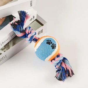 Large And Medium Puppy Relieving Stuffy Bite-resistant Molar With Tennis Cotton String Puppy Paws Place