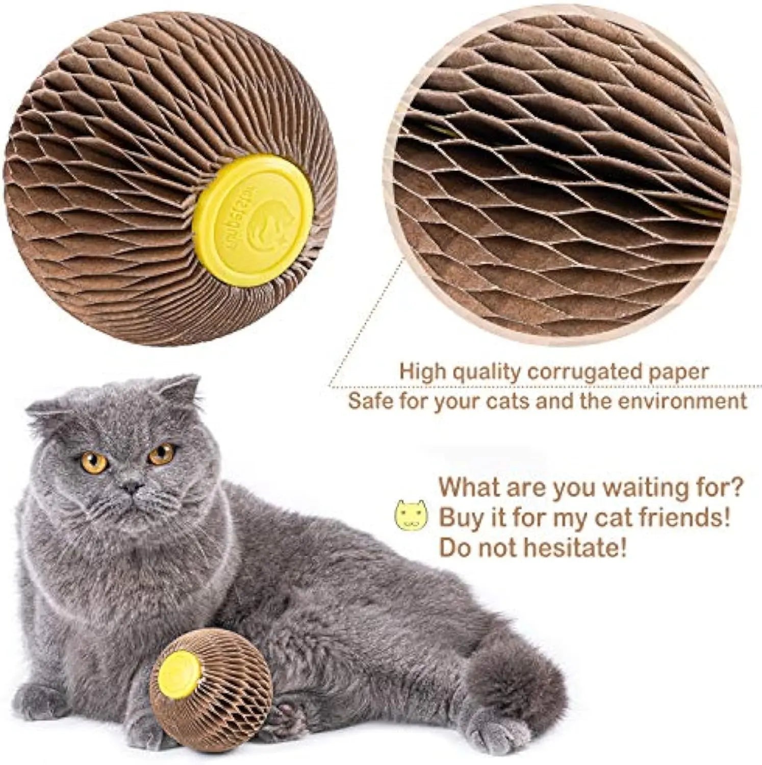 Catnip Ball Toy For Cats Catnip Refillable Scratcher Ball Kitty's Faithful Playmate Reduce Obesity And Loneliness Puppy Paws Place